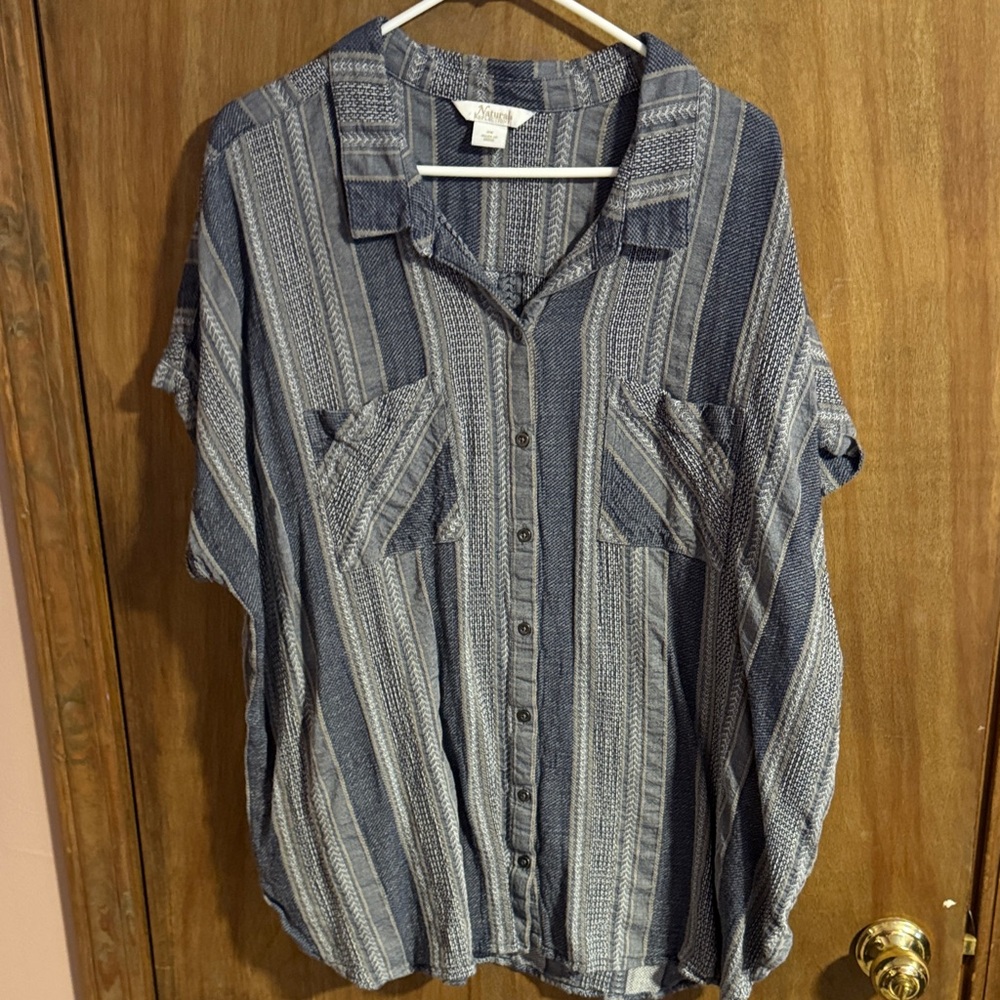 Natural Reflections Blue and Gray Button Down Shirt